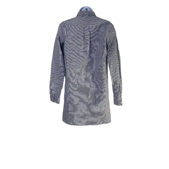 Michael Kors Womens Button Down Long Sleeve Mini Dress Navy Blue White Size 0 - Picture 6 of 7